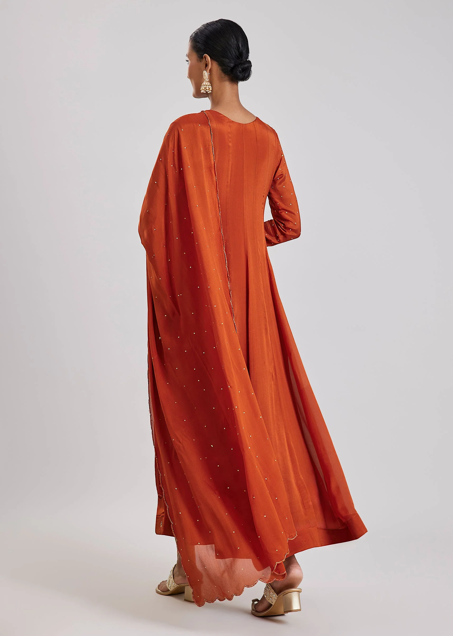 Orange Zardosi Anarkali