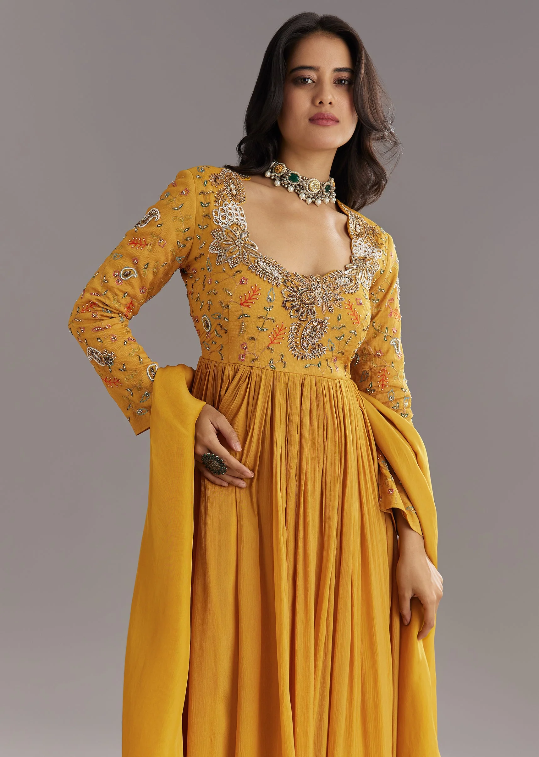 20326-mustard-chinon-anarkali-set-with-moti-zari-and-cut-dana-embroidery-2.webp Mustard Chinon Anarkali Set With Moti Zari and Cut Dana Embroidery