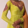 Green Embroidered Anarkali With Dupatta