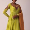 Green Embroidered Anarkali With Dupatta