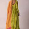 Green Embroidered Anarkali With Dupatta