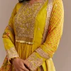Mustard Yellow Chiffon Zardosi Anarkali Set