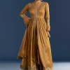 Mustard Yellow Zardosi Embroidered Anarkali Dupatta Set