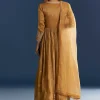 Mustard Yellow Zardosi Embroidered Anarkali Dupatta Set