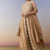 Brown Slit Anarkali Set with Cutdana Work