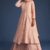 20456-peach-pink-organza-kurta-set-with-chinon-skirt-3.webp Peach Pink Organza Kurta Set With Chinon Skirt