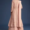 20456-peach-pink-organza-kurta-set-with-chinon-skirt-5.webp Peach Pink Organza Kurta Set With Chinon Skirt