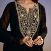 Black Georgette Anarkali Suit With Zari And Sequins Work
