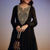 Black Georgette Anarkali Suit With Zari And Sequins Work