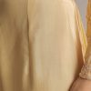 Light Yellow Chinon Anarkali Suit With Cutdana And Sequins Work