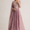 Lavender Embroidered Anarkali With Dupatta