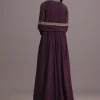 Purple Embroidered Anarkali Suit With Dupatta