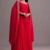 Pink Embroidered Anarkali Suit With Dupatta