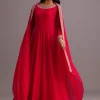 Pink Embroidered Anarkali Suit With Dupatta