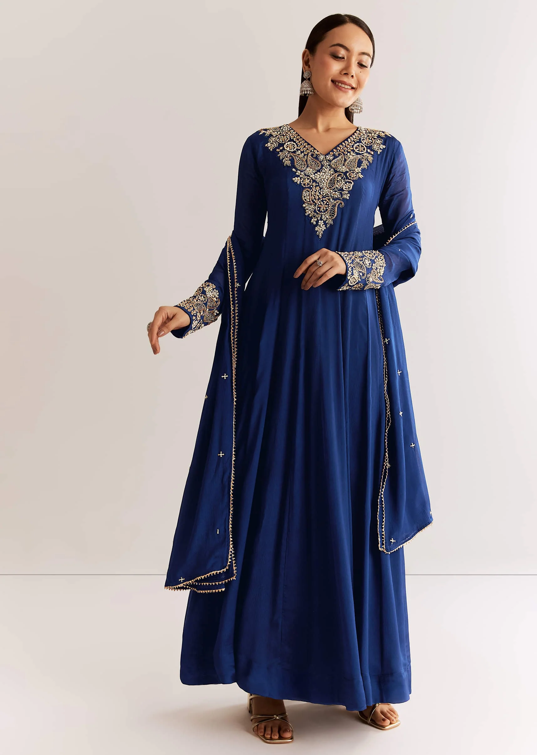 20601-navy-blue-chinon-anarkali-set-with-cutdana-moti-and-gotta-lace-dupatta-1.webp Navy Blue Chinon Anarkali Set With Cutdana Moti And Gotta Lace Dupatta