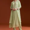 Pista Green Chinon Beaded Stone Work Anarkali Suit