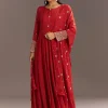 20668-deep-orange-chinon-kurta-with-zardosi-sleeves-and-butti-dupatta-1.webp Deep Orange Chinon Kurta With Zardosi Sleeves And Butti Dupatta