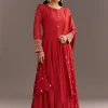 20668-deep-orange-chinon-kurta-with-zardosi-sleeves-and-butti-dupatta-3.webp Deep Orange Chinon Kurta With Zardosi Sleeves And Butti Dupatta