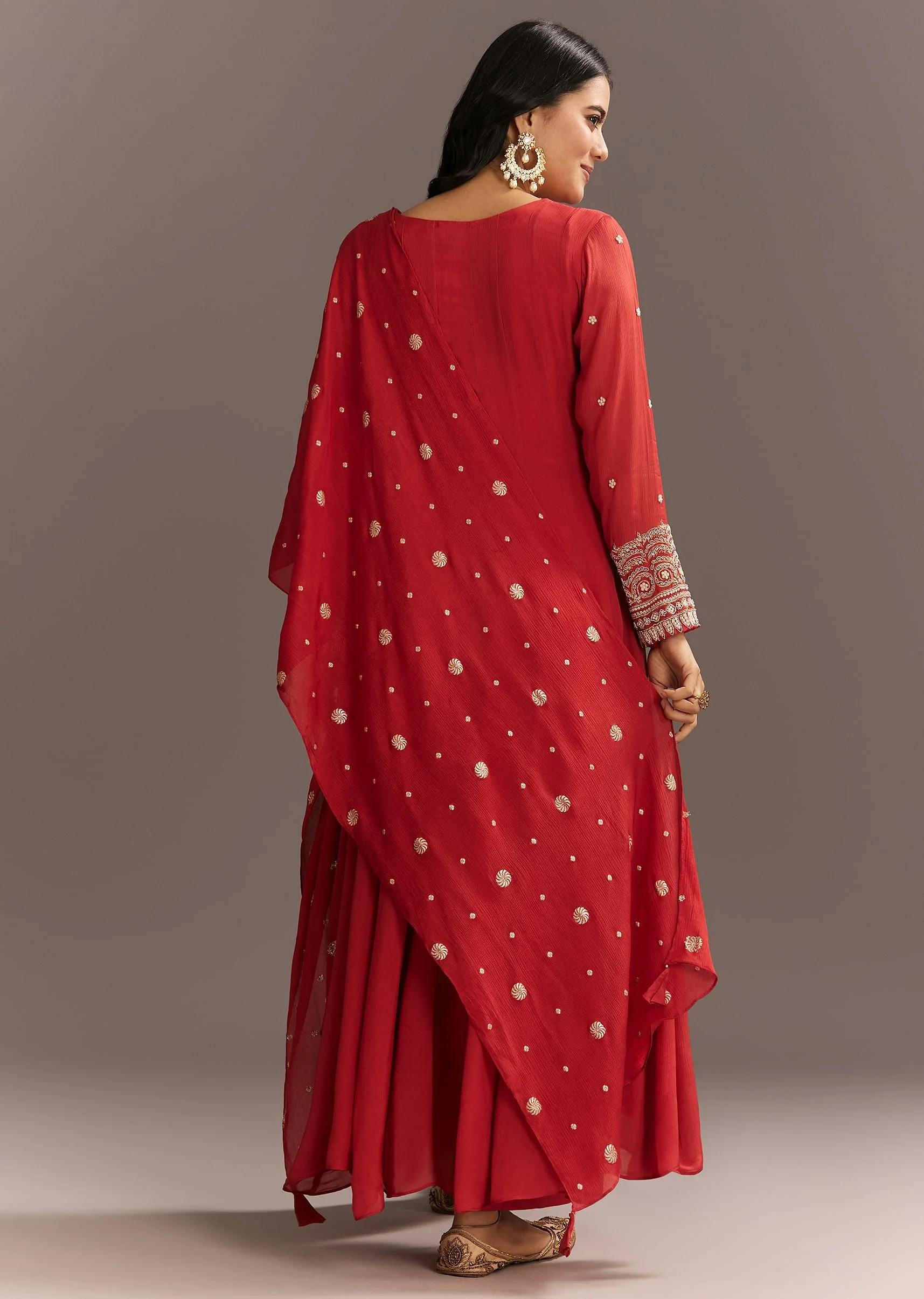 20668-deep-orange-chinon-kurta-with-zardosi-sleeves-and-butti-dupatta-5.webp Deep Orange Chinon Kurta With Zardosi Sleeves And Butti Dupatta