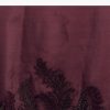 Wine Satin Saree With Heavy Floral Embroidery In Sequins And Cutdana