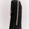 Black Chinon Anarkali Suit With Zardosi Work And Embroidered Dupatta