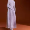 Lavender Chinon Anarkali Suit With Beads And Stone Work