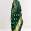 Dark Green Angrakha Kurta Set With Bandhani Dupatta