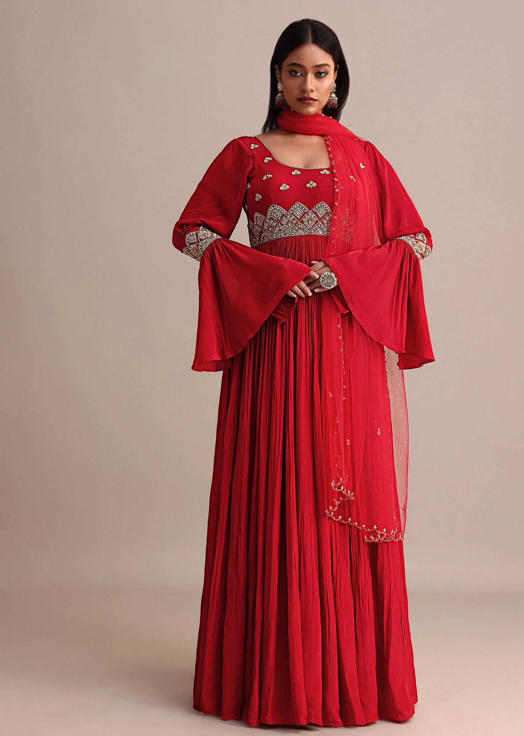 20838-us-0-us-0-variation-1.webp Red Ruched Anarkali Suit With Dupatta