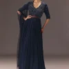 Navy Blue Hand Embroidered Anarkali Suit With Dupatta