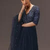 Navy Blue Hand Embroidered Anarkali Suit With Dupatta