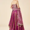 Purple Embroidered Fusion Lehenga Set