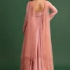 Soft Pink Embroidered Anarkali Suit With Choker Dupatta