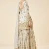 Mint Blue Embroidered Kurta Lehenga Set