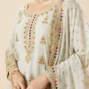Mint Blue Embroidered Kurta Lehenga Set