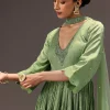 Green Chanderi Silk Hand Work Kurta Set