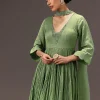 Green Chanderi Silk Hand Work Kurta Set