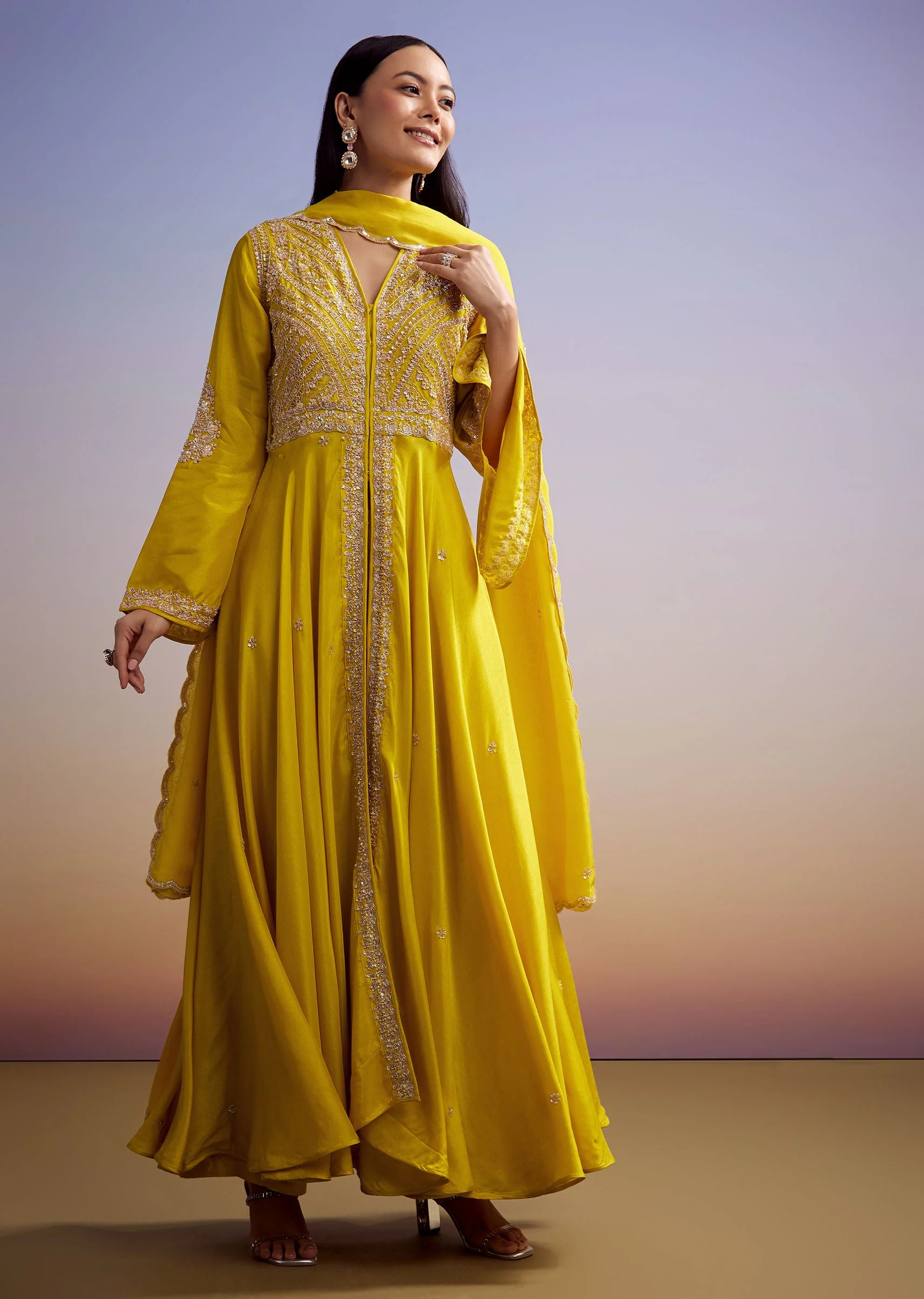 21032-yellow-russian-silk-palazzo-suit-with-cut-dana-and-sequins-work-1.webp Yellow Russian Silk Palazzo Suit With Cut Dana And Sequins Work