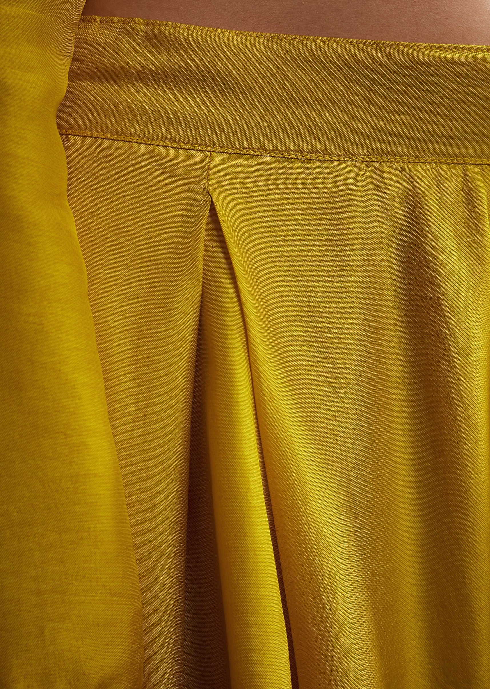Yellow Russian Silk Palazzo Suit With Cut Dana And Sequins Work