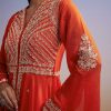 Orange Russian Silk Palazzo Suit With Cut Dana And Sequins Work