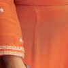 Orange Chinon Anarkali Suit With Moti Sequins And Cutdana Dupatta