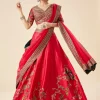 Rani Pink Embroidered Bridal Lehenga Set