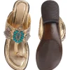 Gold Turquoise Detail Kolhapuri