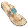 Gold Turquoise Detail Kolhapuri