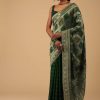Deep Green Dola Silk Banarasi Saree With Bandhani Waeve