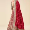 Red Bridal Printed And Embroidered Lehenga Set