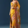 Mustard Banarasi Silk Woven Saree with Unstitched Blouse