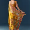 Mustard Banarasi Silk Woven Saree with Unstitched Blouse