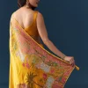 Mustard Banarasi Silk Woven Saree with Unstitched Blouse