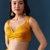 Mustard Banarasi Silk Woven Saree with Unstitched Blouse