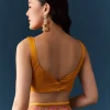 Mustard Banarasi Silk Woven Saree with Unstitched Blouse